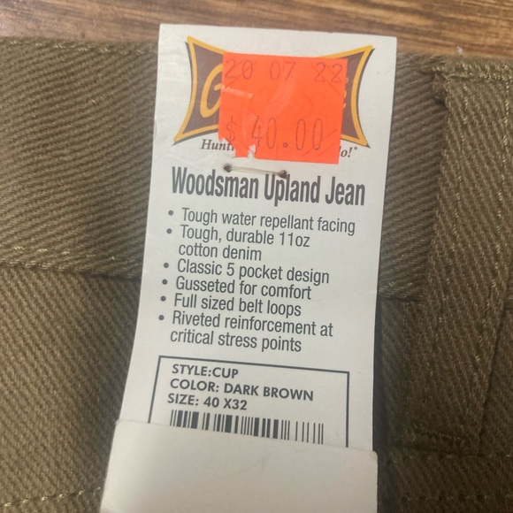 Brown/tan Gamehide Hunting Jean 40x32 - Picture 3 of 6